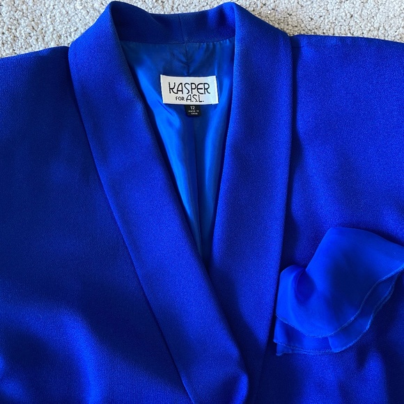 Vintage Kasper dress Royal Blue LIKE NEW - Picture 5 of 10